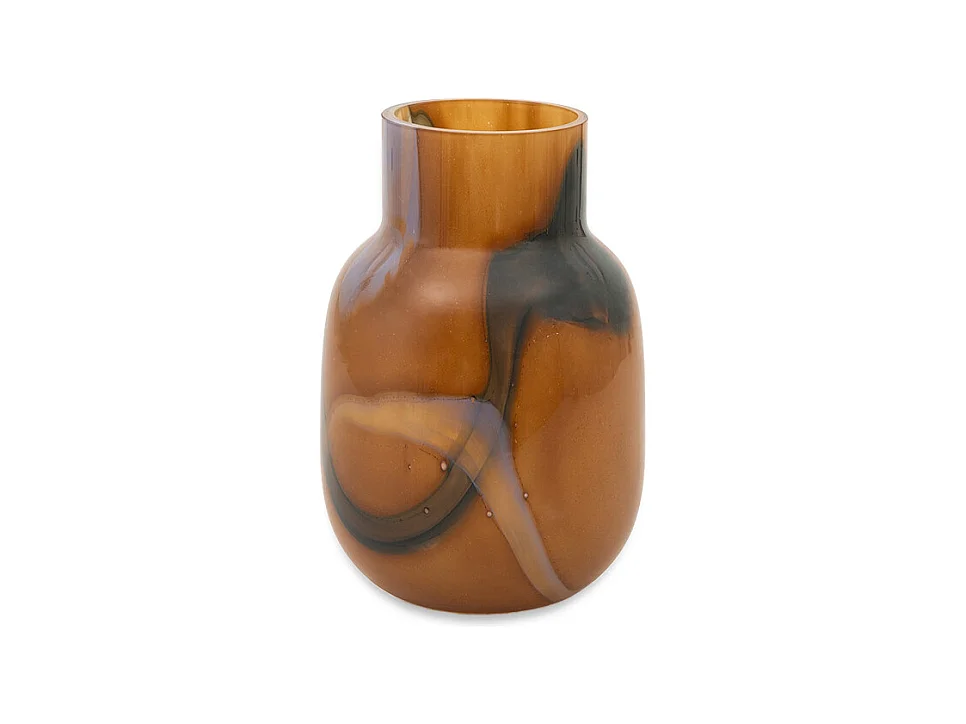 Vase - Verre fumé marron - TINA - 14x20 cm