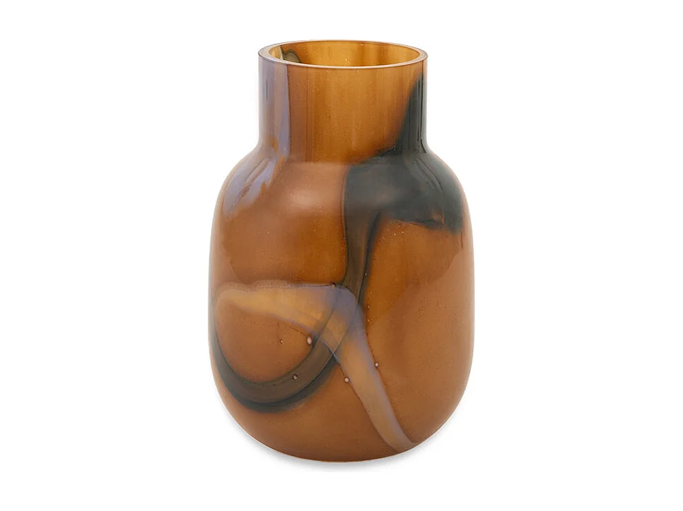 Vase - Verre fumé marron - TINA - 14x20 cm