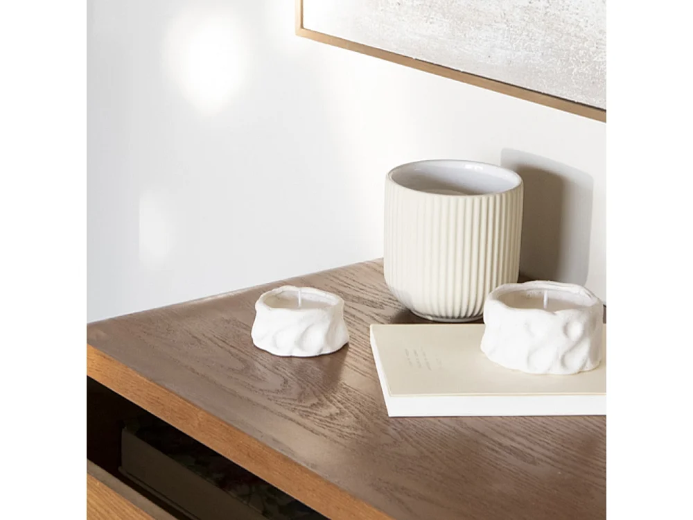 Bougie - Céramique blanche - ARIA - 9x4,5 cm