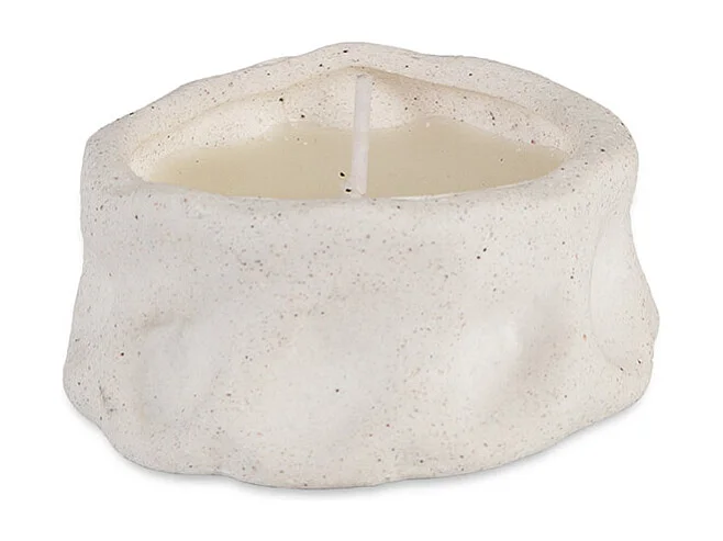 Bougie - Céramique blanche - ARIA - 8x3,5 cm