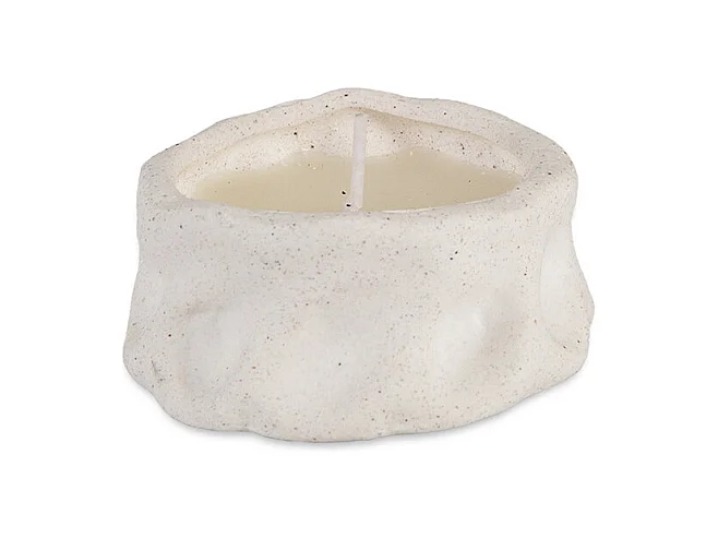 Bougie - Céramique blanche - ARIA - 8x3,5 cm