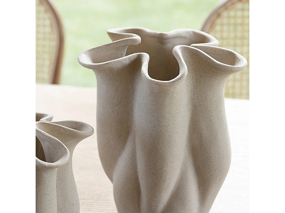 Vase - Céramique grège - FIORE - 20x19x24 cm