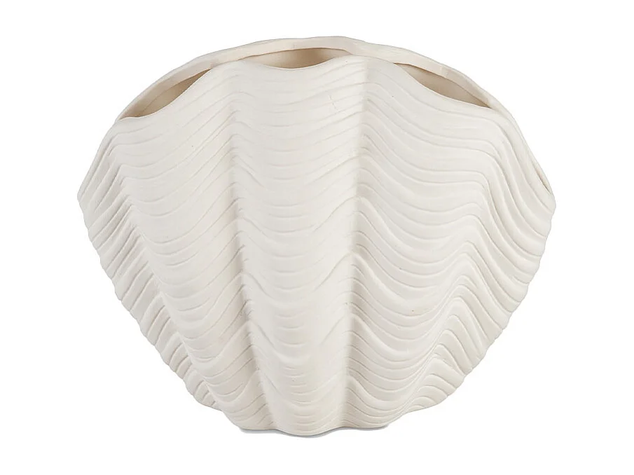 Vase coquillage - Dolomite blanche - GUSCIO - 19x12x15 cm