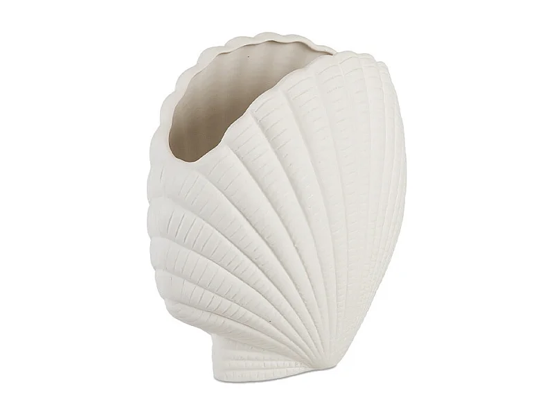 Vase coquillage - Dolomite blanche - GUSCIO - 17x9x24 cm