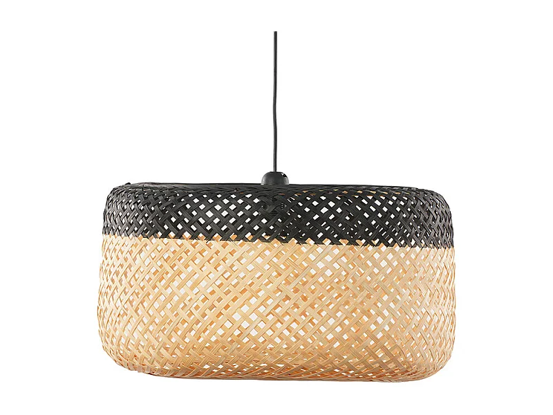 Suspension ronde bambou bicolore