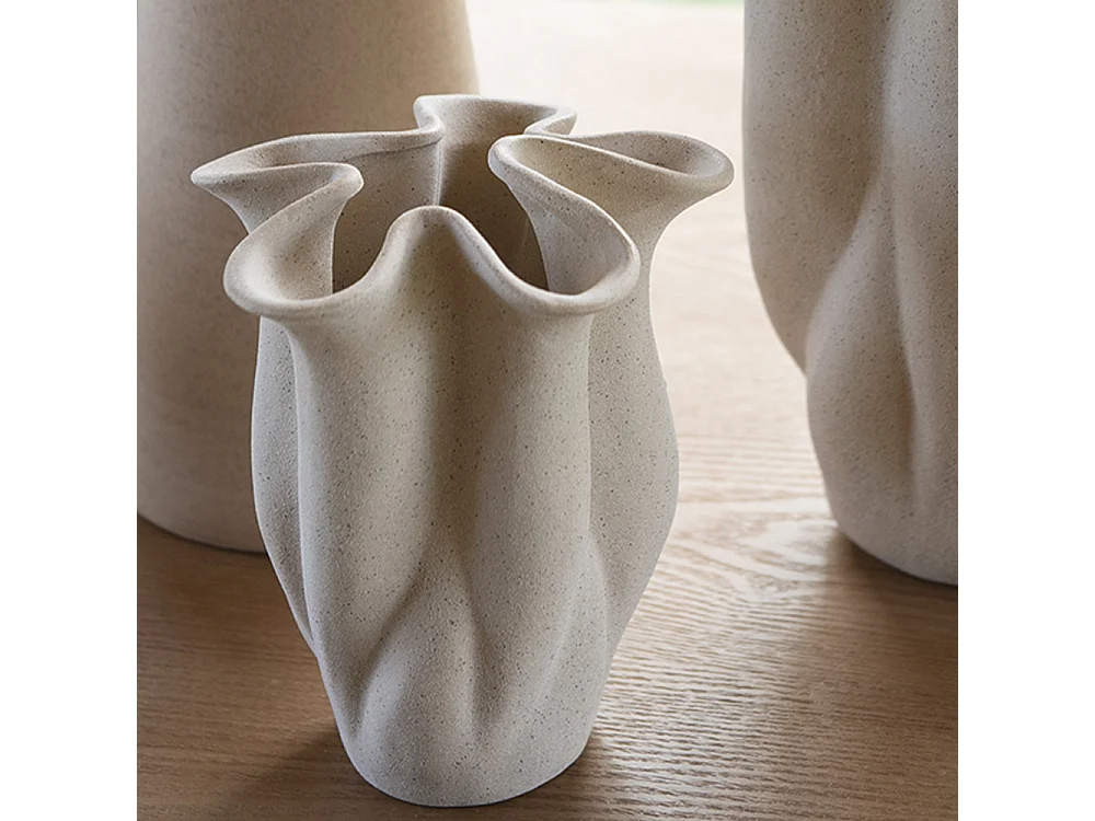 Vase - Céramique grège - FIORE - 16x14x19 cm