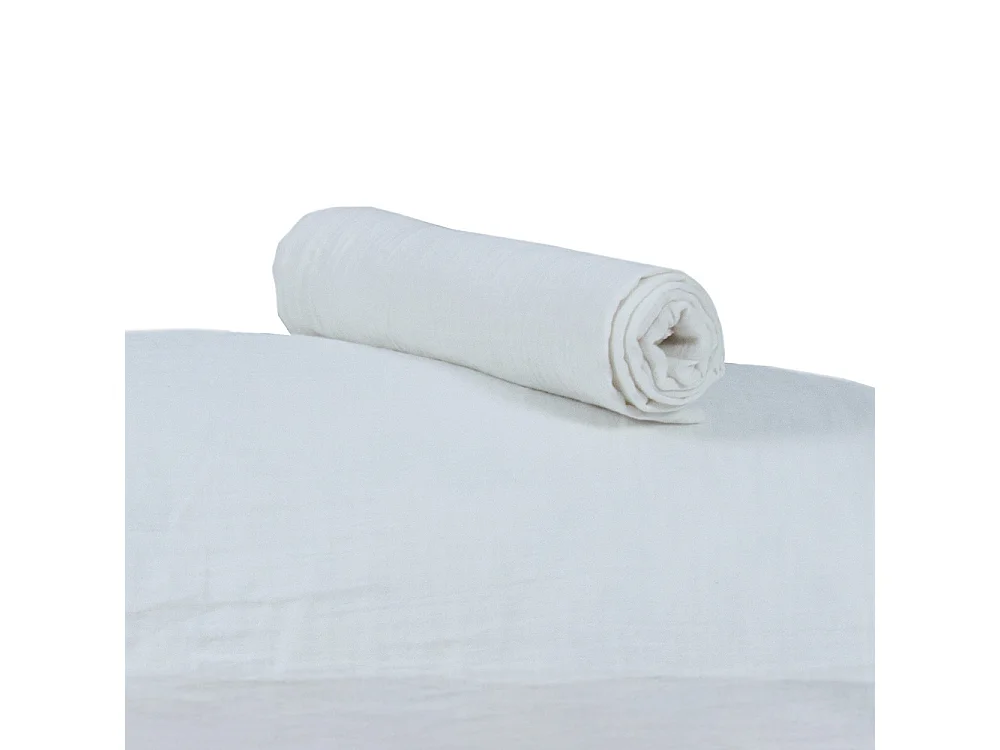 Lot 2 taies d'oreiller gaze de coton écrue 63x63 cm