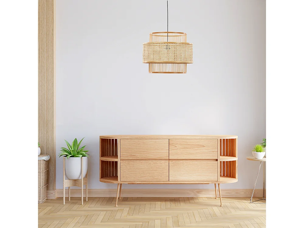 Abat jour en Suspension bambou naturel