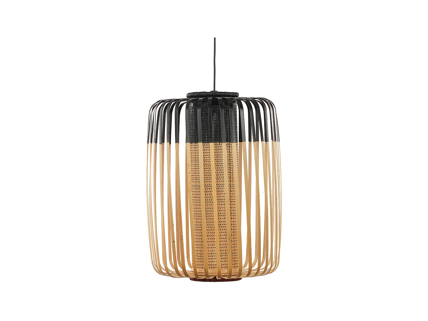 Suspension cylindrique bambou bicolore