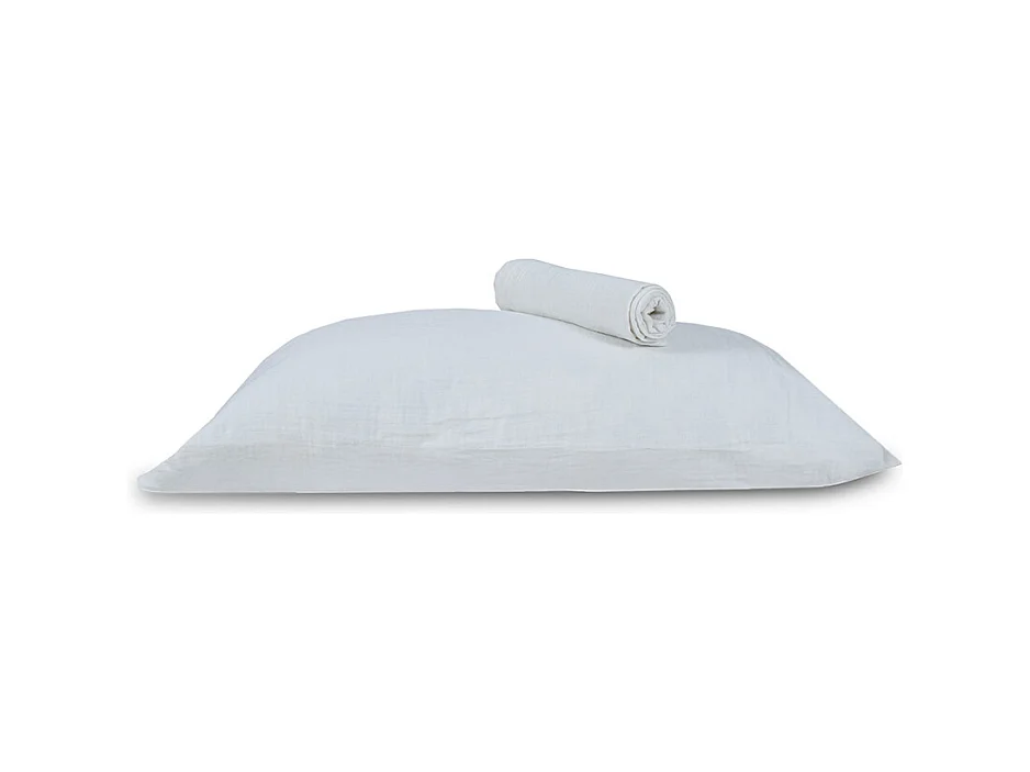 Lot 2 taies d'oreiller gaze de coton écrue 50x70 cm