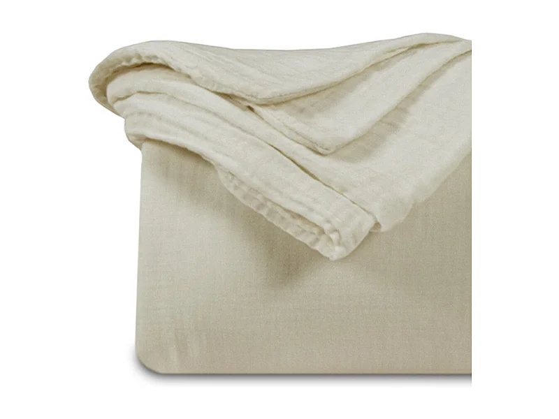 Housse de couette gaze de coton sable 200x200 cm