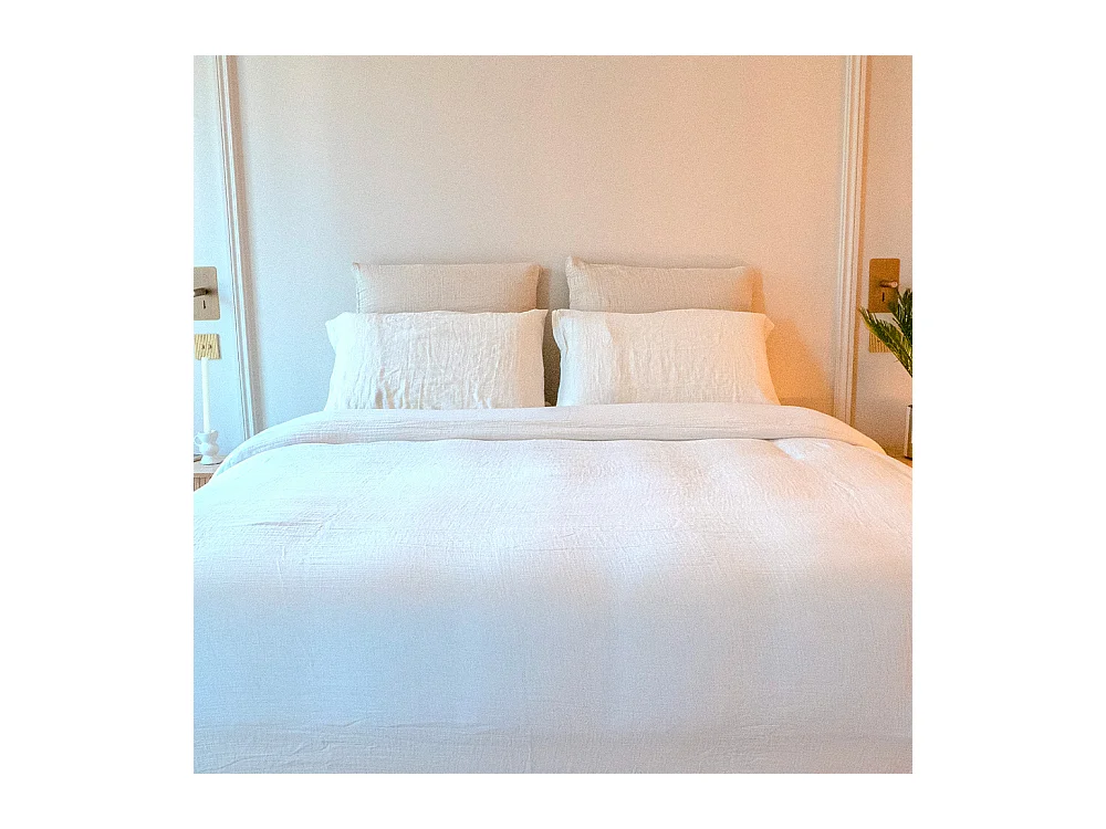 Housse de couette gaze de coton écrue 240x260 cm