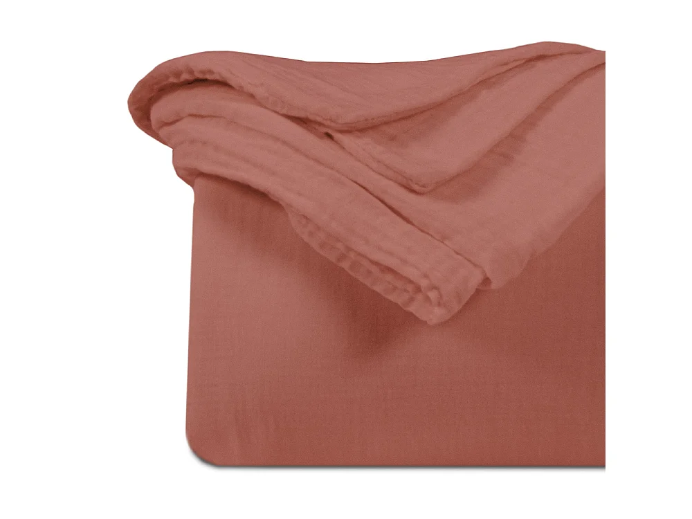 Housse de couette gaze de coton Terracotta 140x200 cm