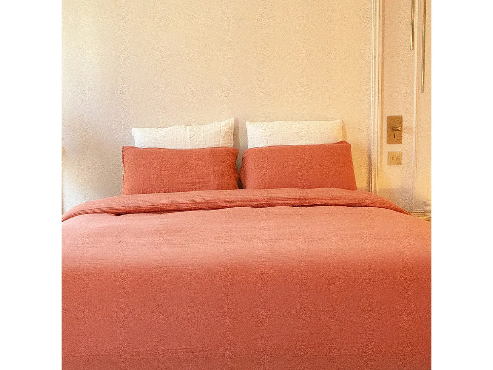 Housse de couette gaze de coton Terracotta 140x200 cm