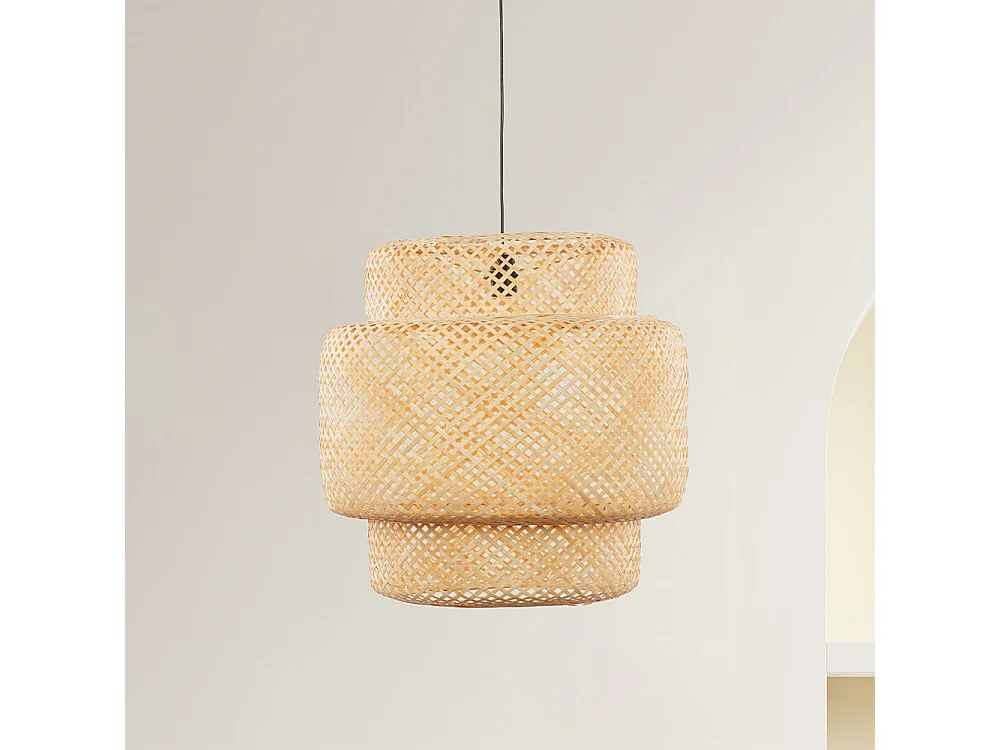 Abat jour en Suspension bambou naturel foncé