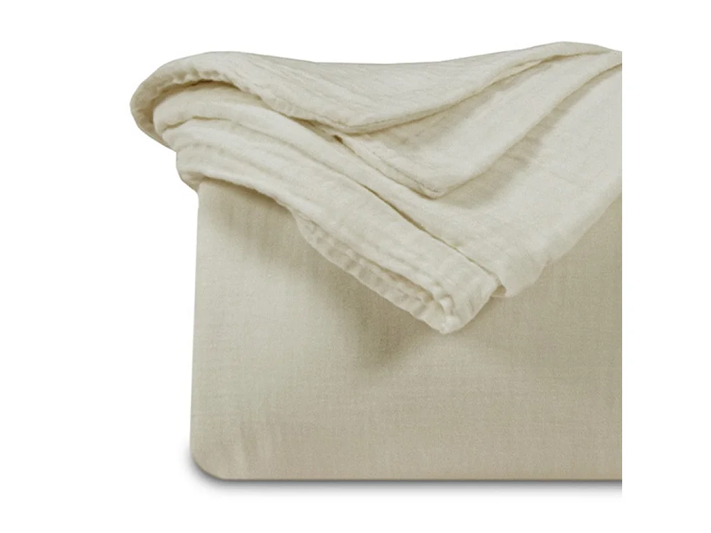 Housse de couette gaze de coton sable 220x240 cm