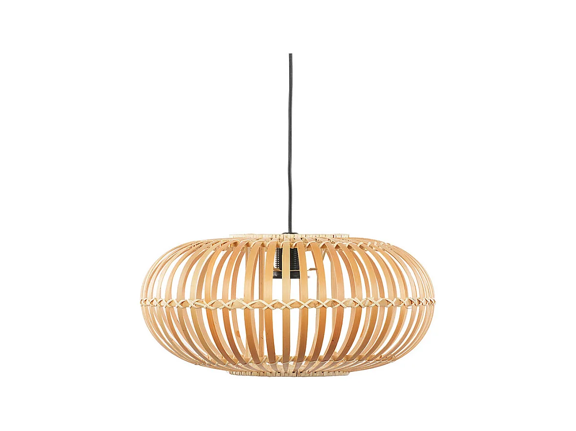 Suspension ronde bambou naturel