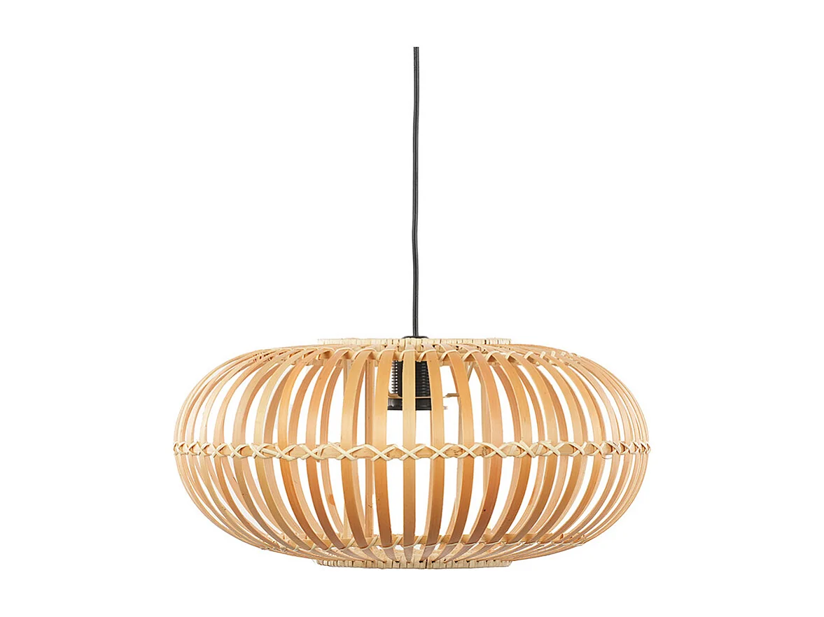 Suspension ronde bambou naturel