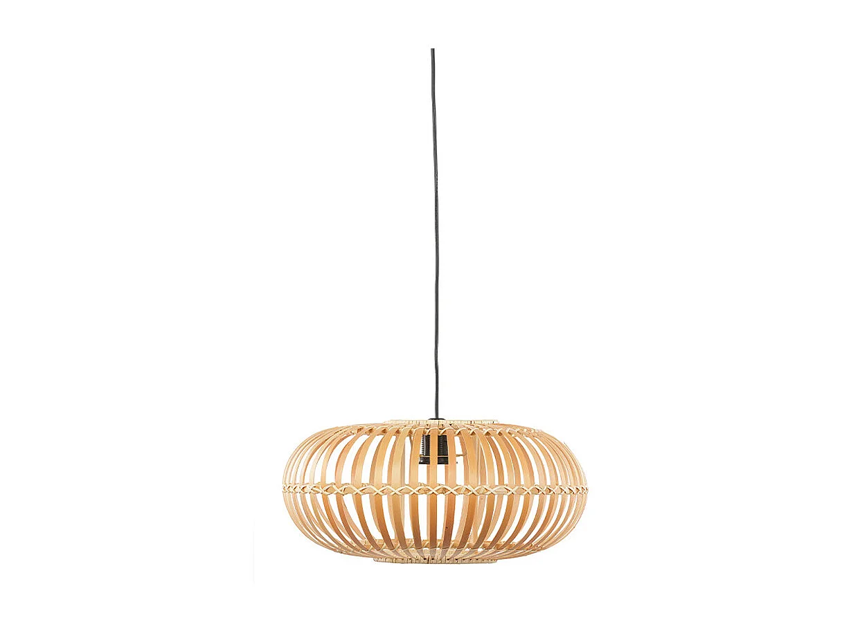 Suspension ronde bambou naturel