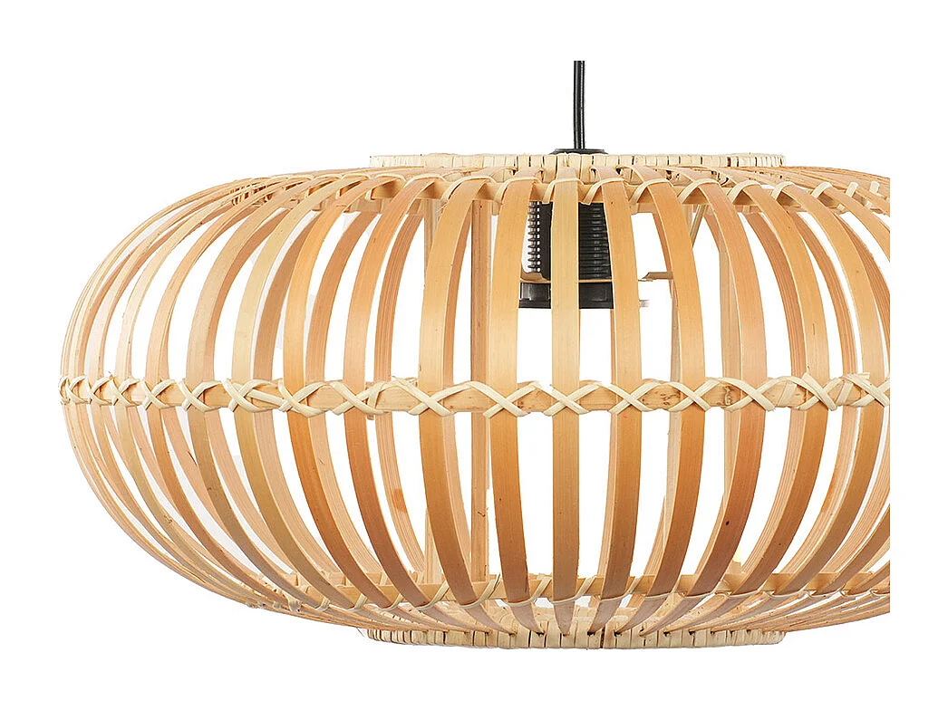Suspension ronde bambou naturel