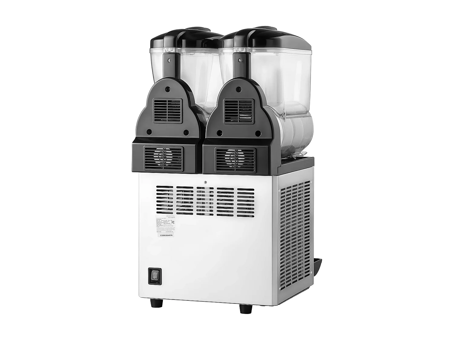 Machine à Granité SucceBuy, 2 Réservoirs de 15 L, Acier Inoxydable, Distributeur de Boissons Glacées, pour Maison, Restaurants, Cafés, Bars