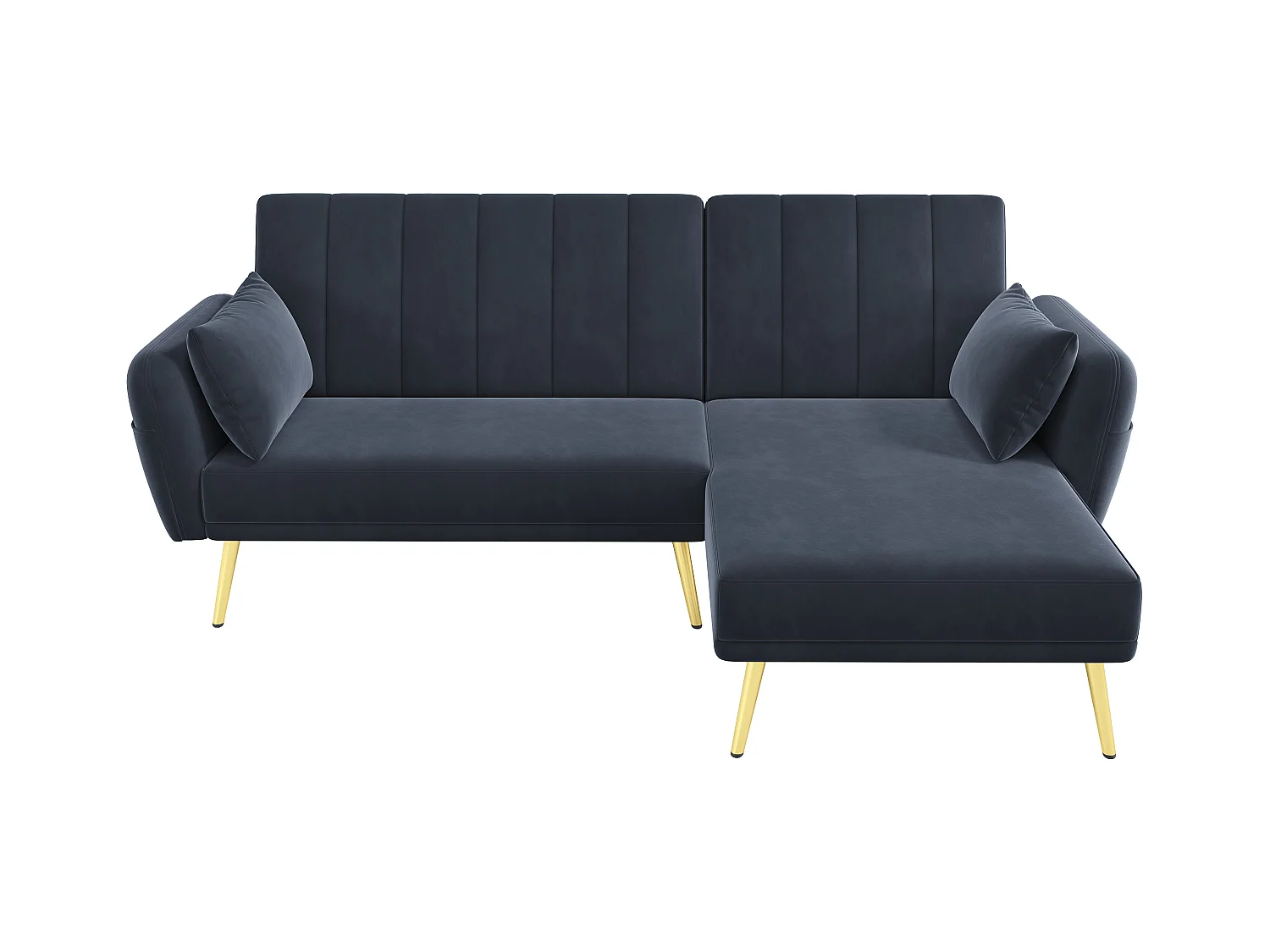 Canapé pliant moderne - Canapé en L - Canapé-lit avec coin supplémentaire - noir