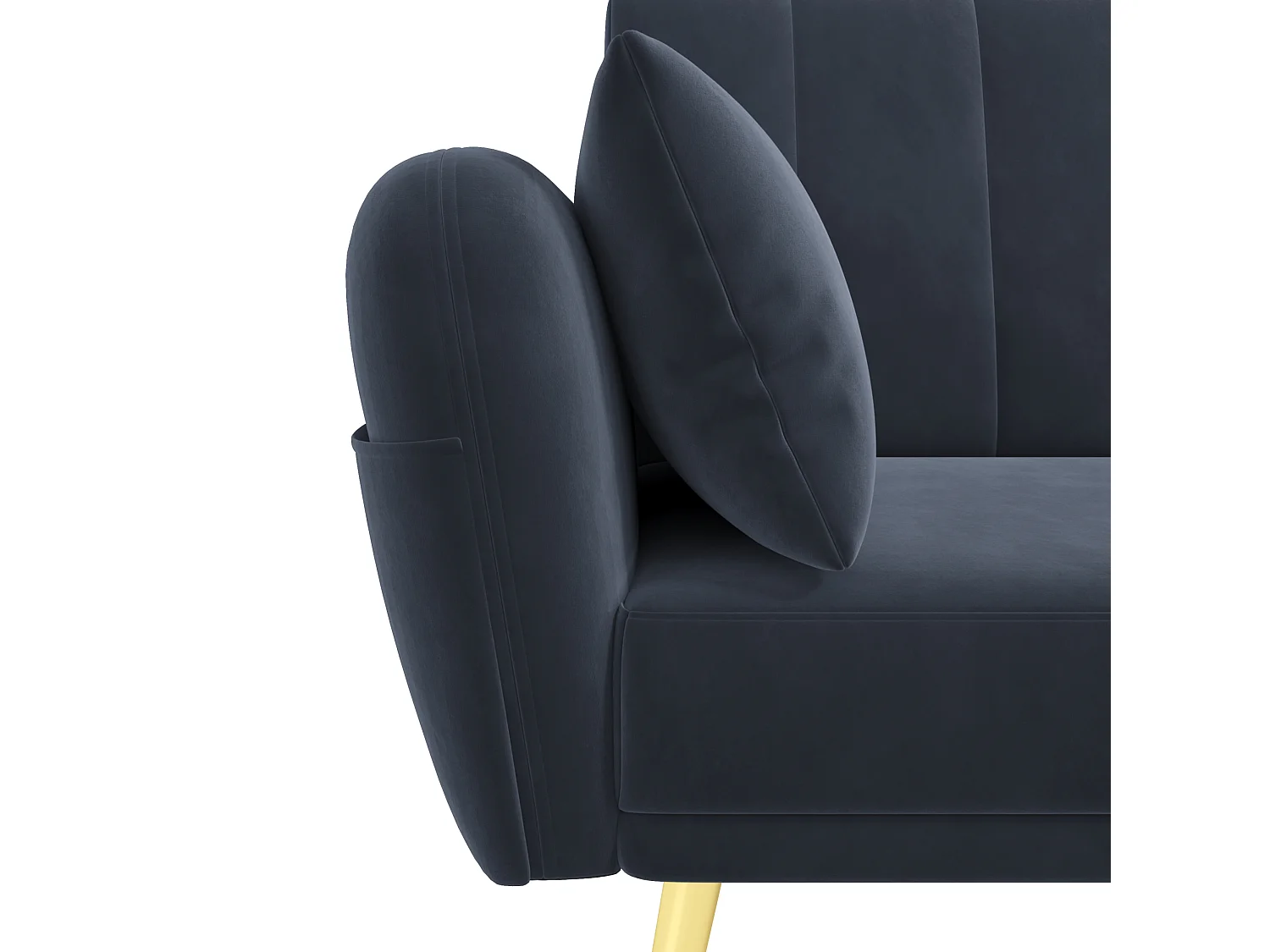 Canapé pliant moderne - Canapé en L - Canapé-lit avec coin supplémentaire - noir