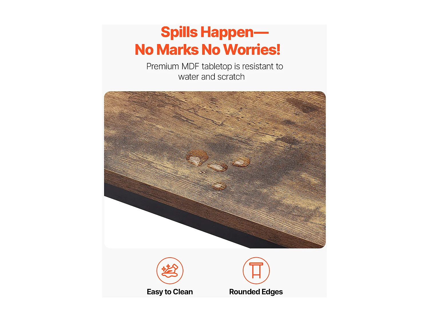 Bartisch SucceBuy, 139.7x38.1x99.1cm, Hoher Tisch mit Solider Metallstruktur, Schmale Lange Theke für Cocktails, Einfach zu Montieren