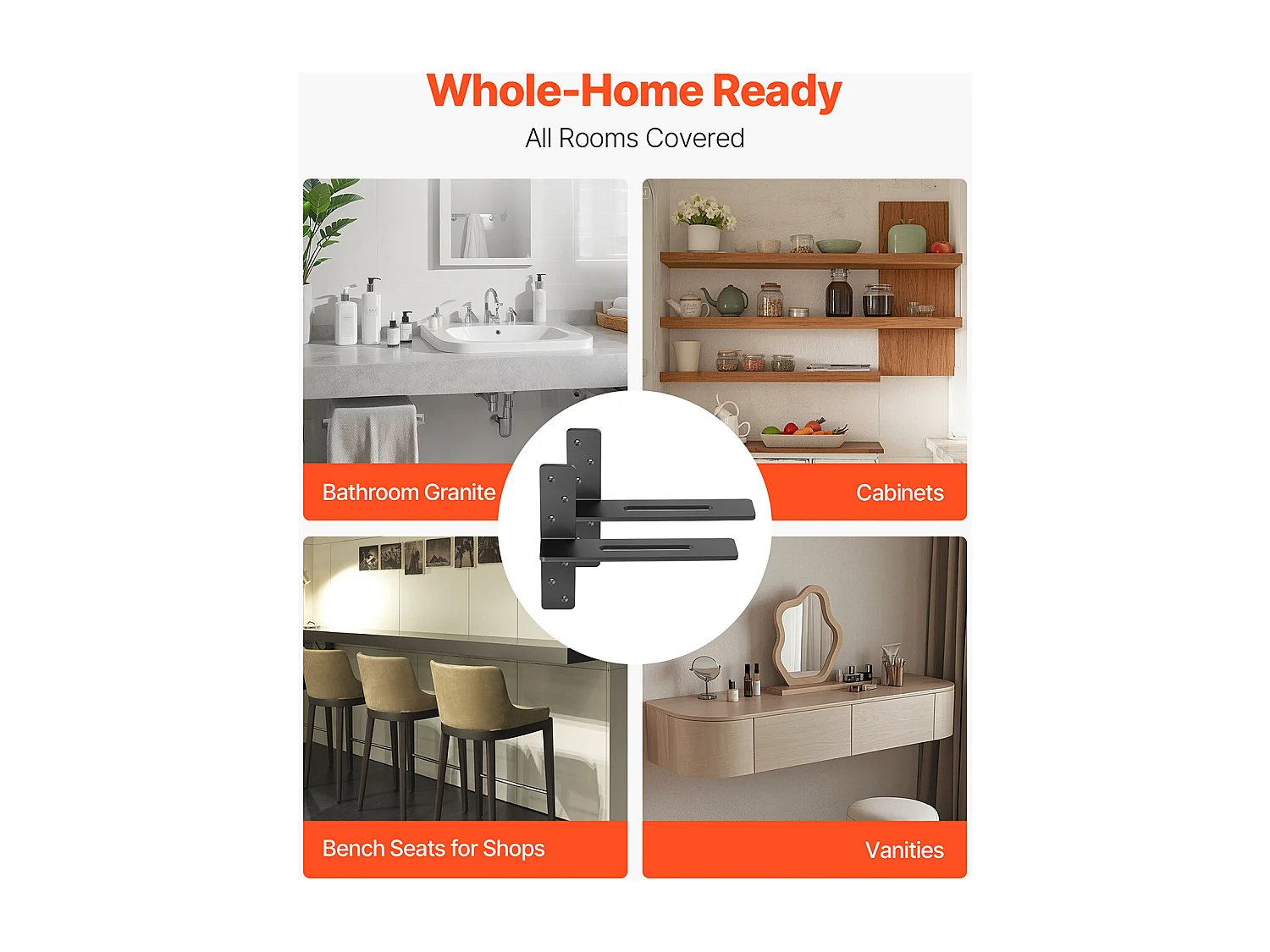 Supports d'Étagère SucceBuy en T, Lot de 2, Capacité de Charge de 90 kg, Dimensions 35.56x 7.35 x 30.48 cm, Supports d'Étagères en Acier Durables