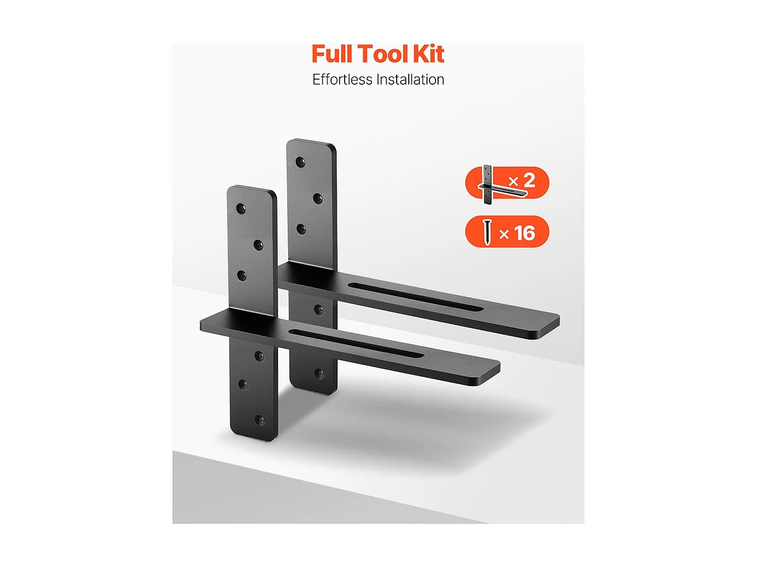 Supports d'Étagère SucceBuy en T, Lot de 2, Capacité de Charge de 90 kg, Dimensions 35.56x 7.35 x 30.48 cm, Supports d'Étagères en Acier Durables
