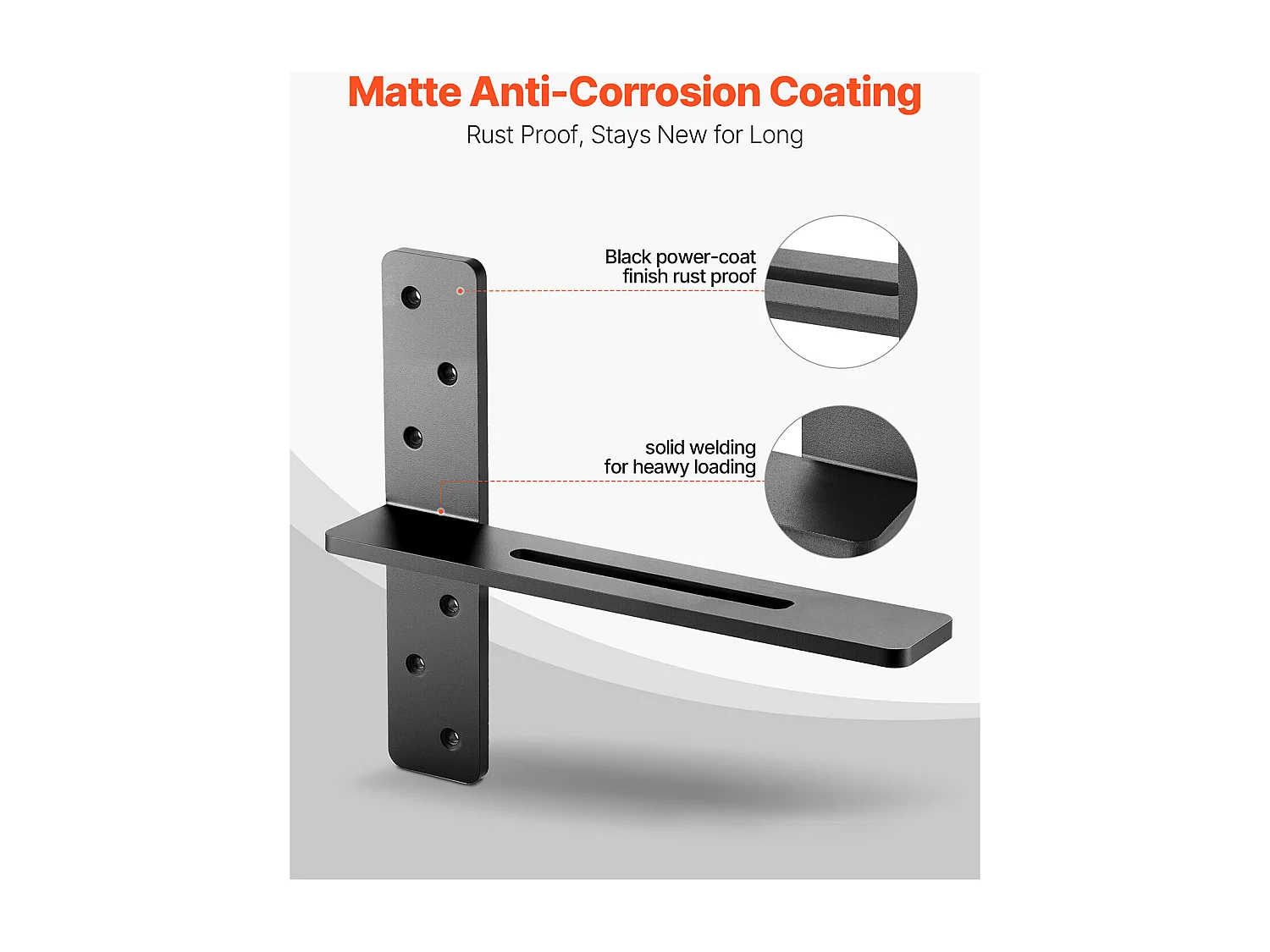 Supports d'Étagère SucceBuy en T, Lot de 2, Capacité de Charge de 90 kg, Dimensions 35.56x 7.35 x 30.48 cm, Supports d'Étagères en Acier Durables