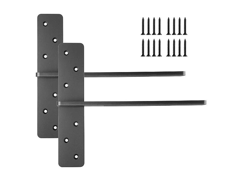 T-Regalhalterungen SucceBuy, Satz von 2, Tragfähigkeit von 90 kg, Abmessungen 35.56x 7.35 x 30.48 cm, Langlebige Stahlregalhalterungen