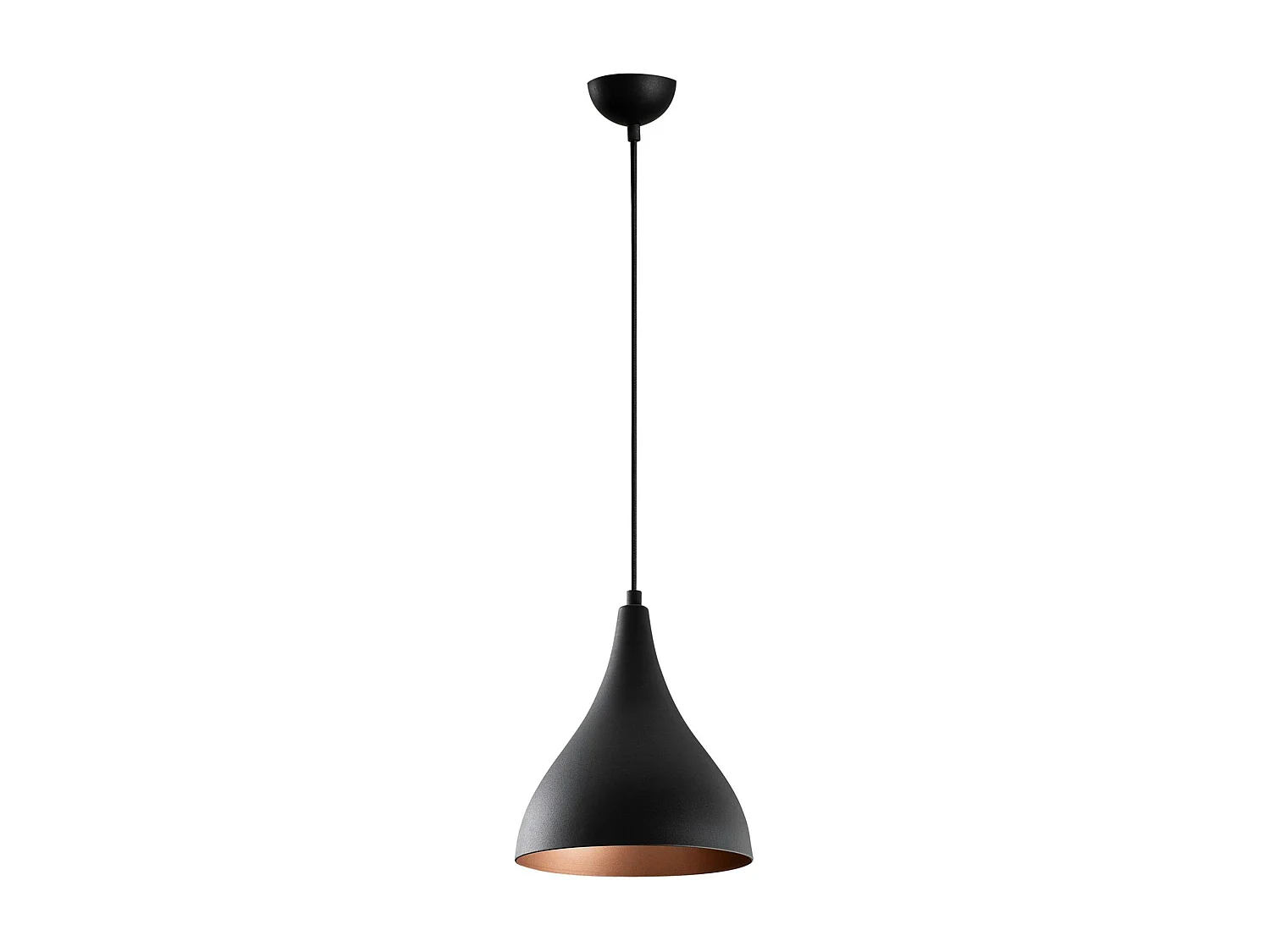 Suspension de cuisine noire mate – intérieur cuivré SILE