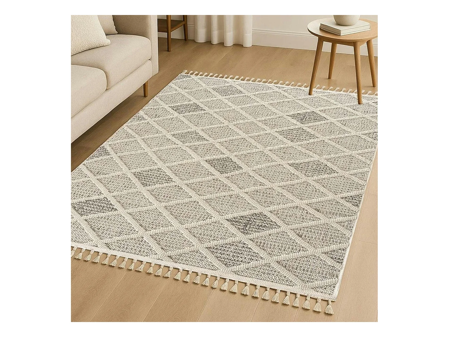 Tapis de salon beige – effet tresse, 120x180 cm ISTANBUL