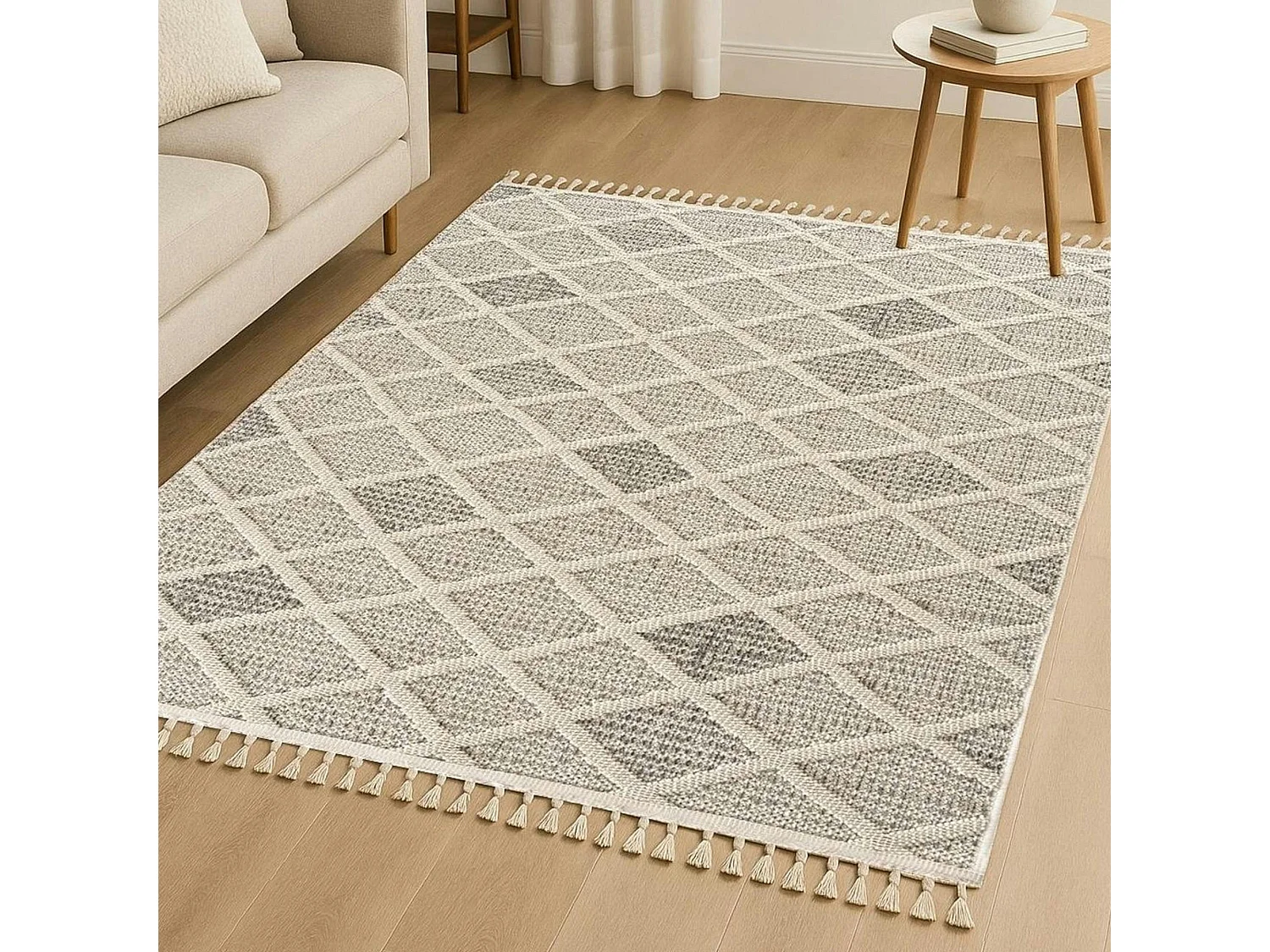 Tapis de salon beige – effet tresse, 120x180 cm ISTANBUL