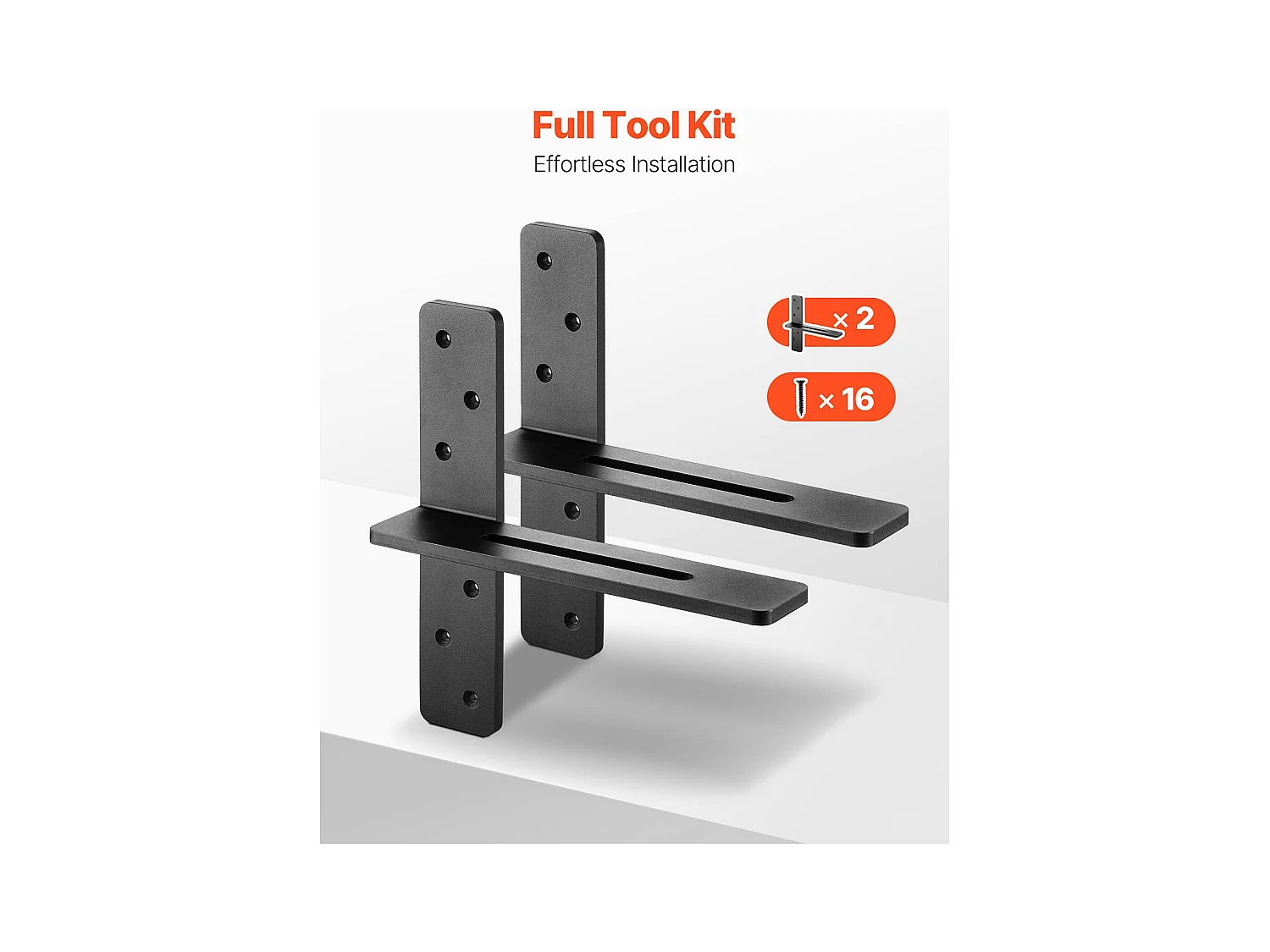 Support d'Étagère SucceBuy Flottante, 30.48x7.35x30.48 cm, Supports Muraux Invisibles en T Robustes, Lot de 2, Capacité de Charge 90 kg, avec Vis