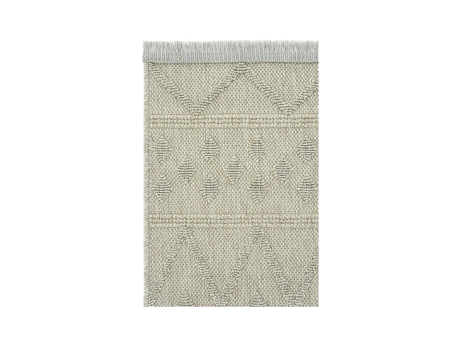 Tapis gris motifs losanges – franges, 120x180 cm ISTANBUL