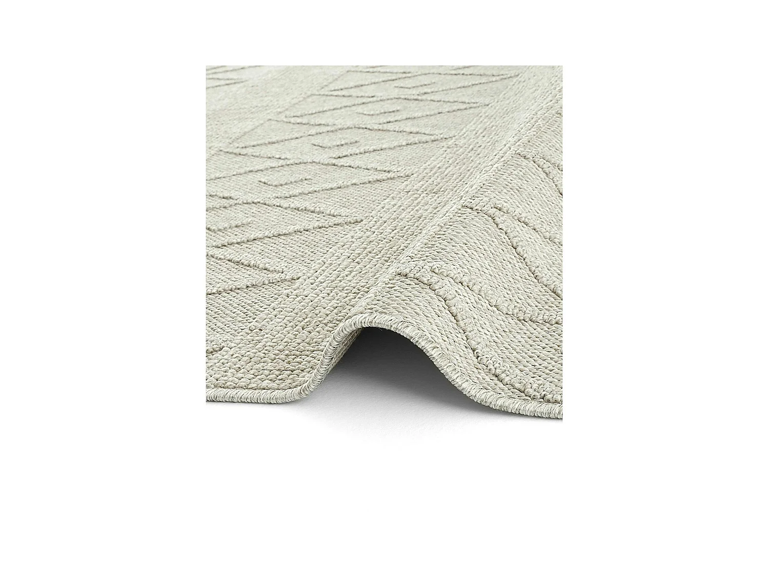 Tapis gris motifs losanges – franges, 120x180 cm ISTANBUL