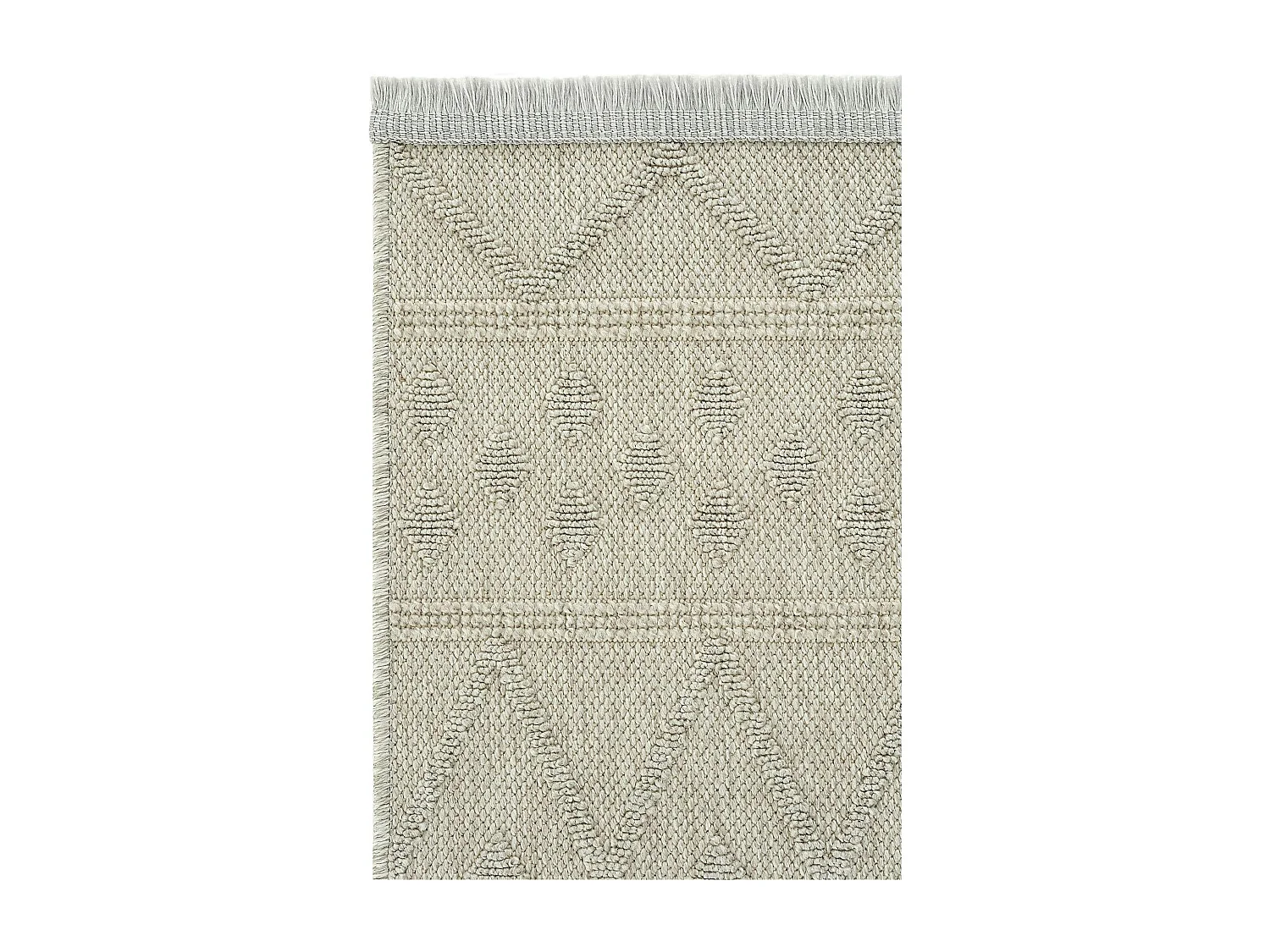 Tapis gris motifs losanges – franges, 120x180 cm ISTANBUL