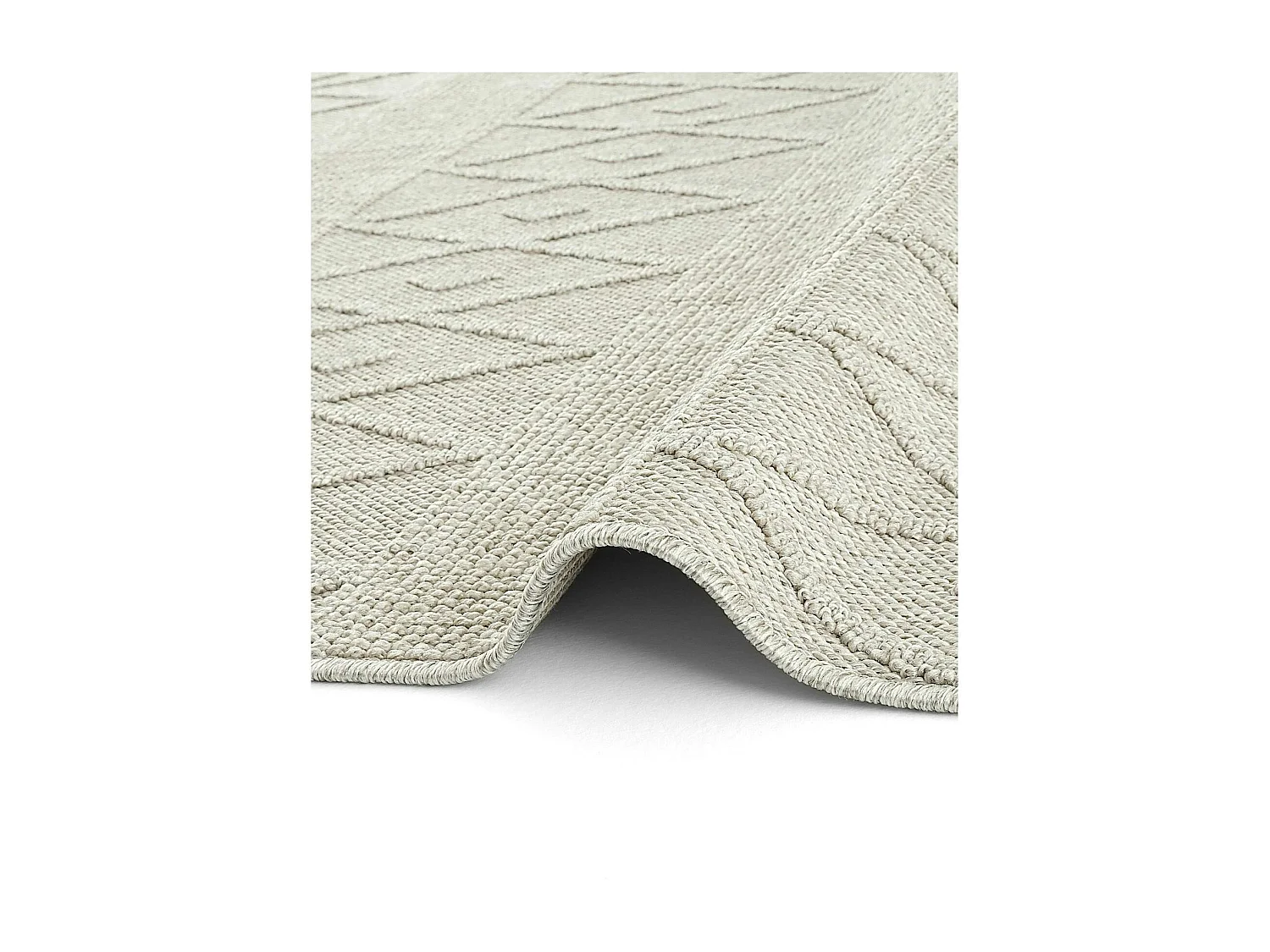 Tapis gris motifs losanges – franges, 120x180 cm ISTANBUL