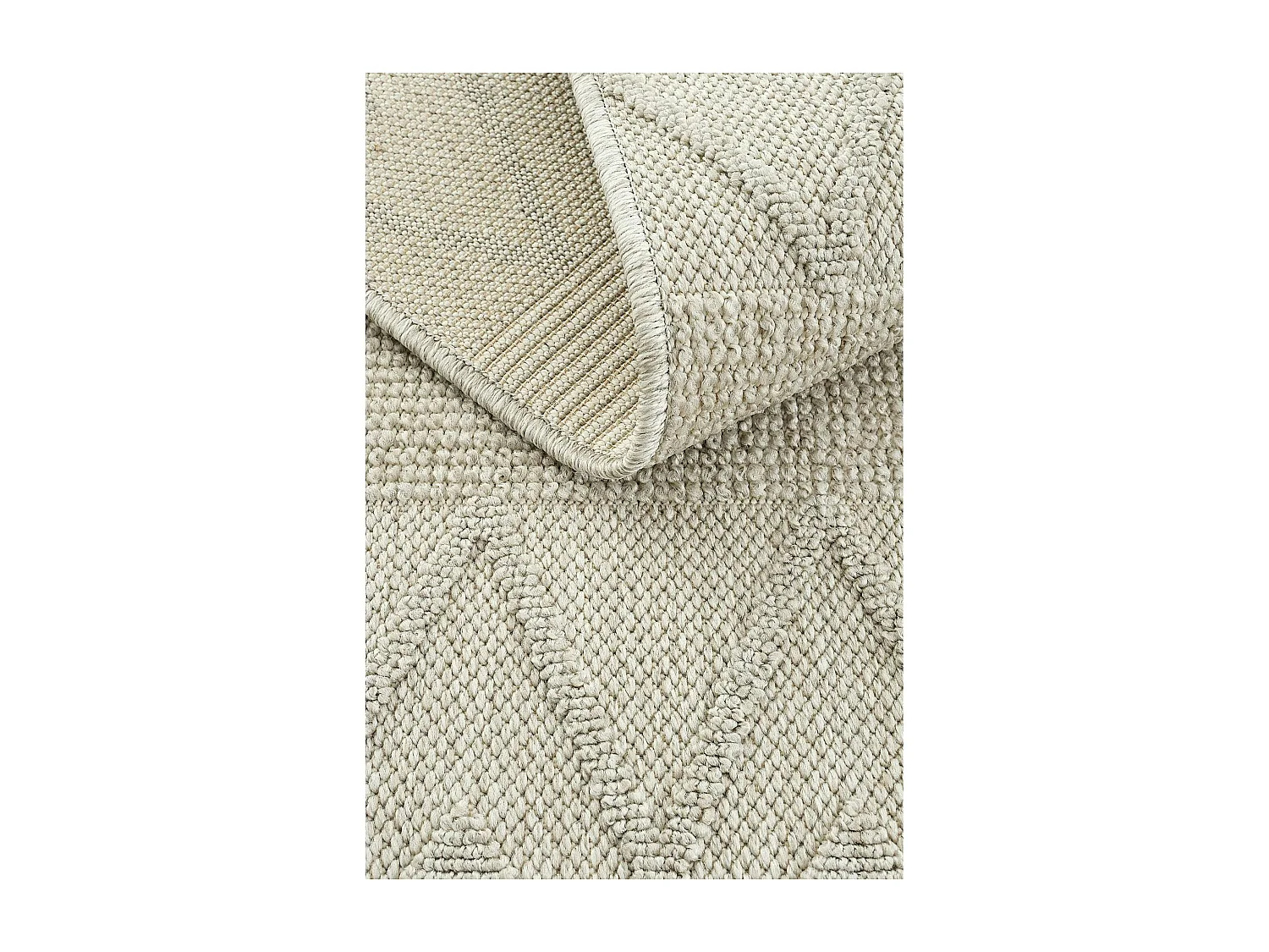 Tapis gris motifs losanges – franges, 120x180 cm ISTANBUL