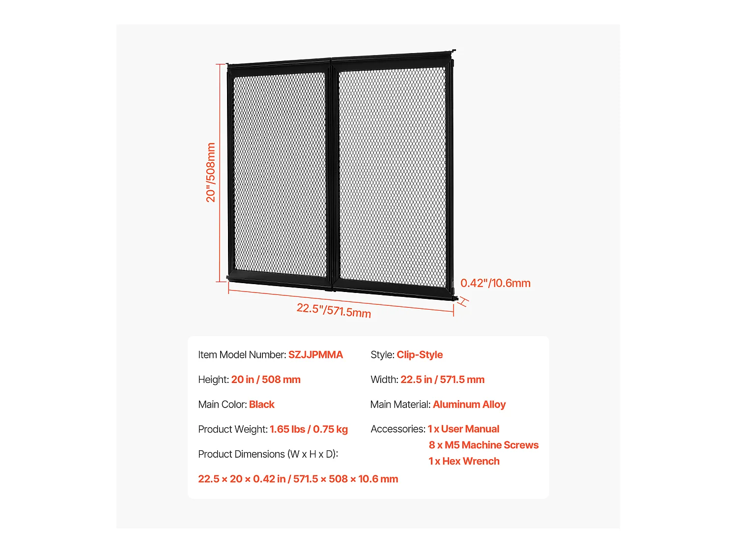 Moustiquaire pour Porte SucceBuy de Caravane 57.15 x 50.8 cm, Facile à Installer, Filet de Protection Robuste et Respirant, Protection d'Entrée Idéale