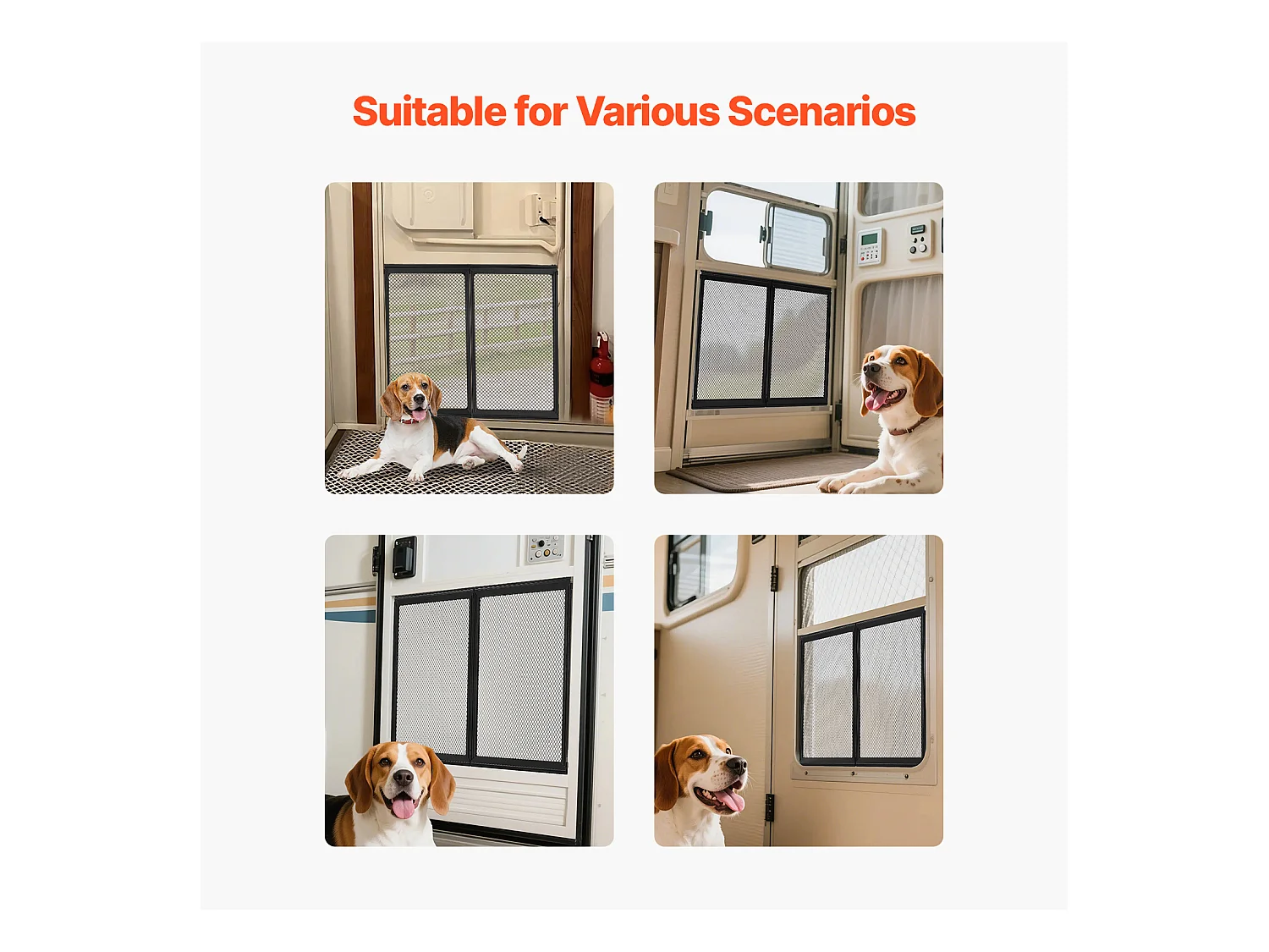 Moustiquaire pour Porte SucceBuy de Caravane 57.15 x 50.8 cm, Facile à Installer, Filet de Protection Robuste et Respirant, Protection d'Entrée Idéale