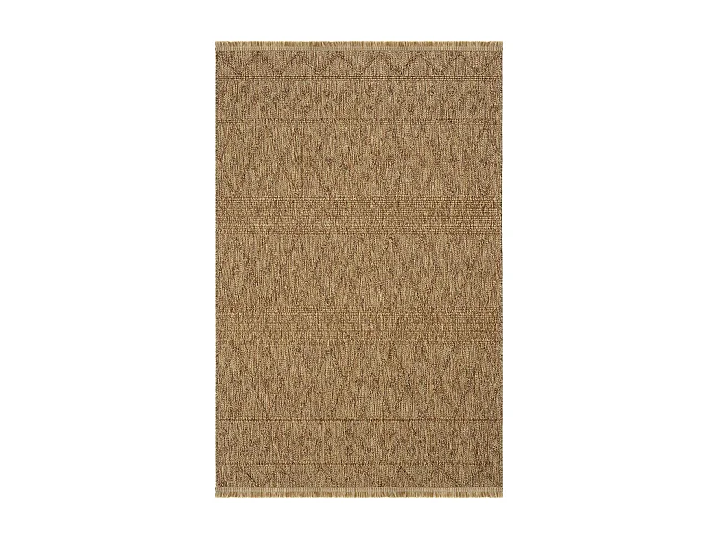 Tapis beige motifs losanges – franges, 120x180 cm ISTANBUL
