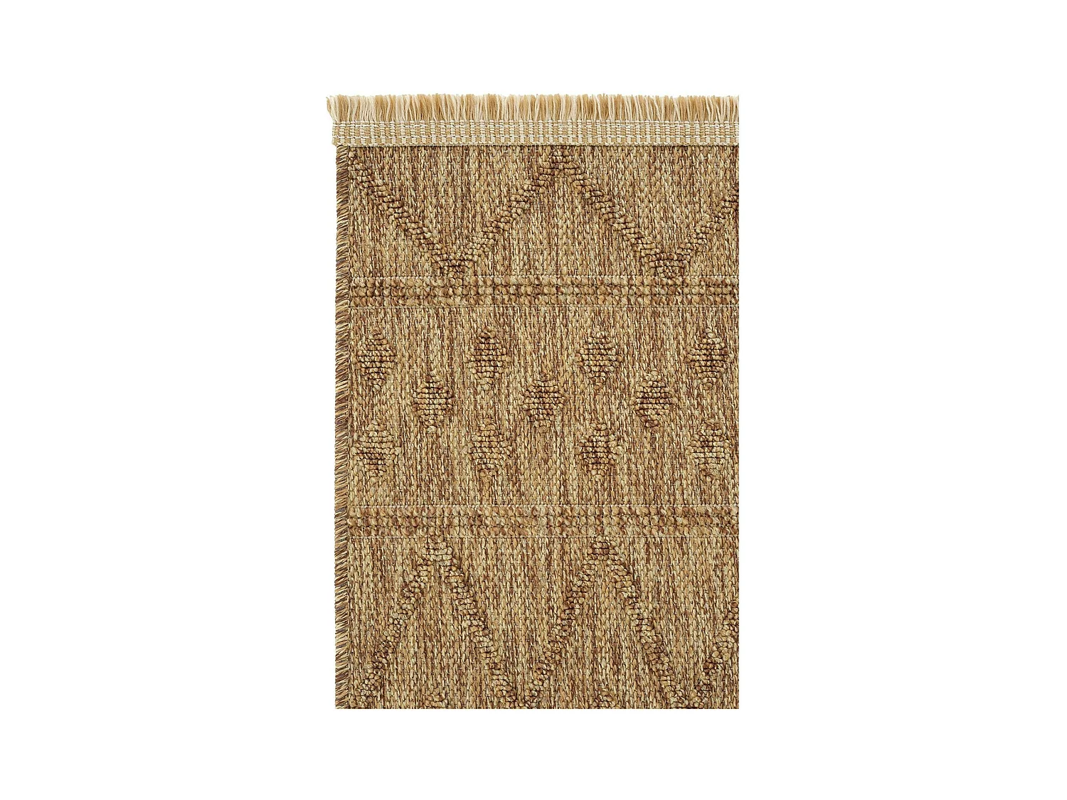 Tapis beige motifs losanges – franges, 120x180 cm ISTANBUL