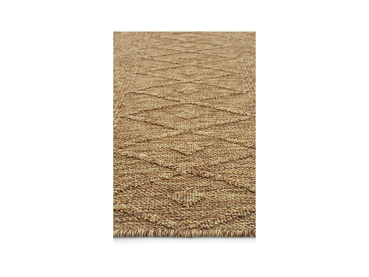 Tapis beige motifs losanges – franges, 120x180 cm ISTANBUL
