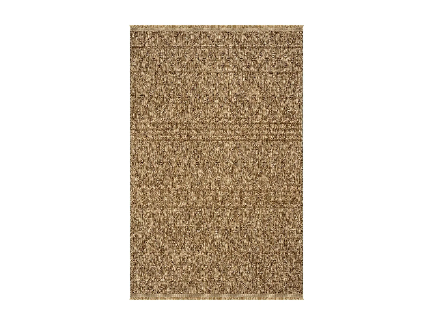 Tapis beige motifs losanges – franges, 120x180 cm ISTANBUL