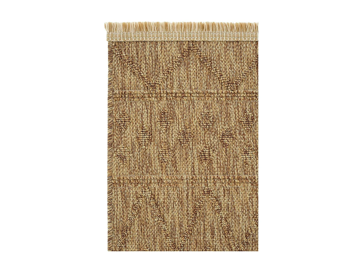 Tapis beige motifs losanges – franges, 120x180 cm ISTANBUL