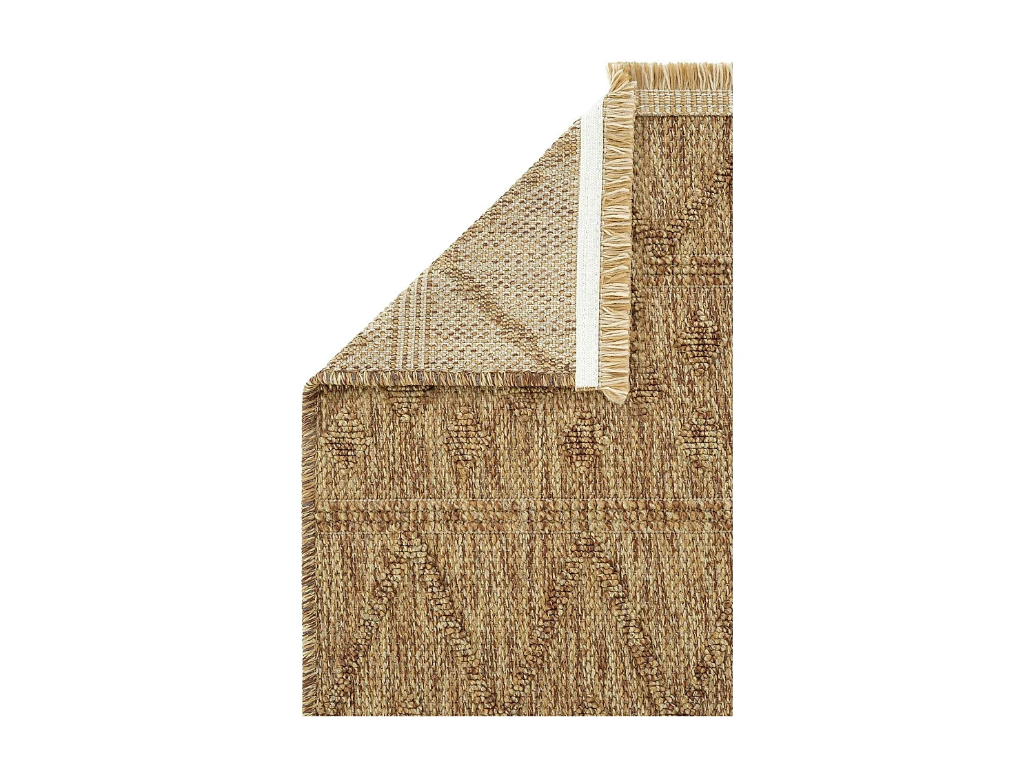 Tapis beige motifs losanges – franges, 120x180 cm ISTANBUL