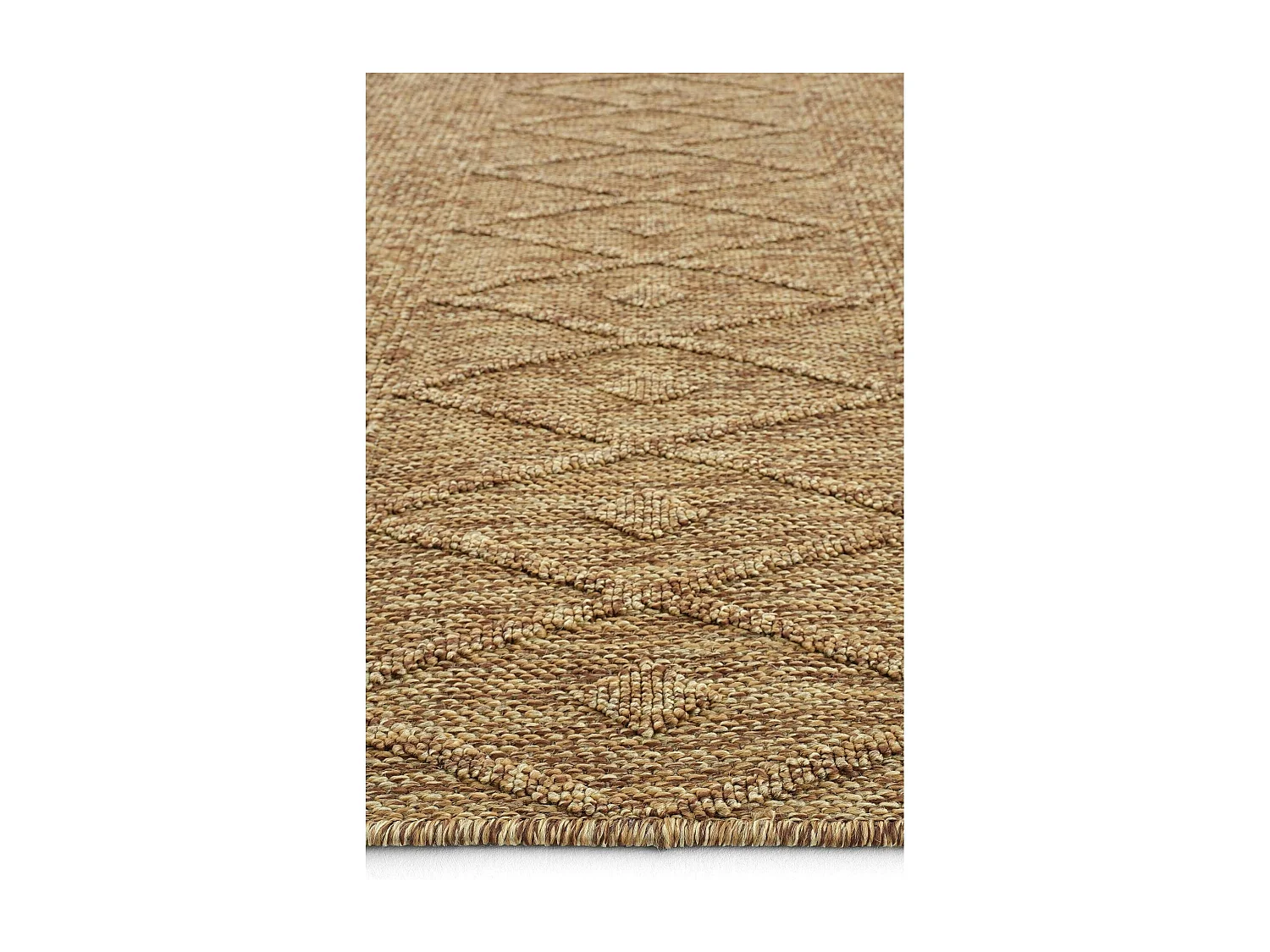 Tapis beige motifs losanges – franges, 120x180 cm ISTANBUL